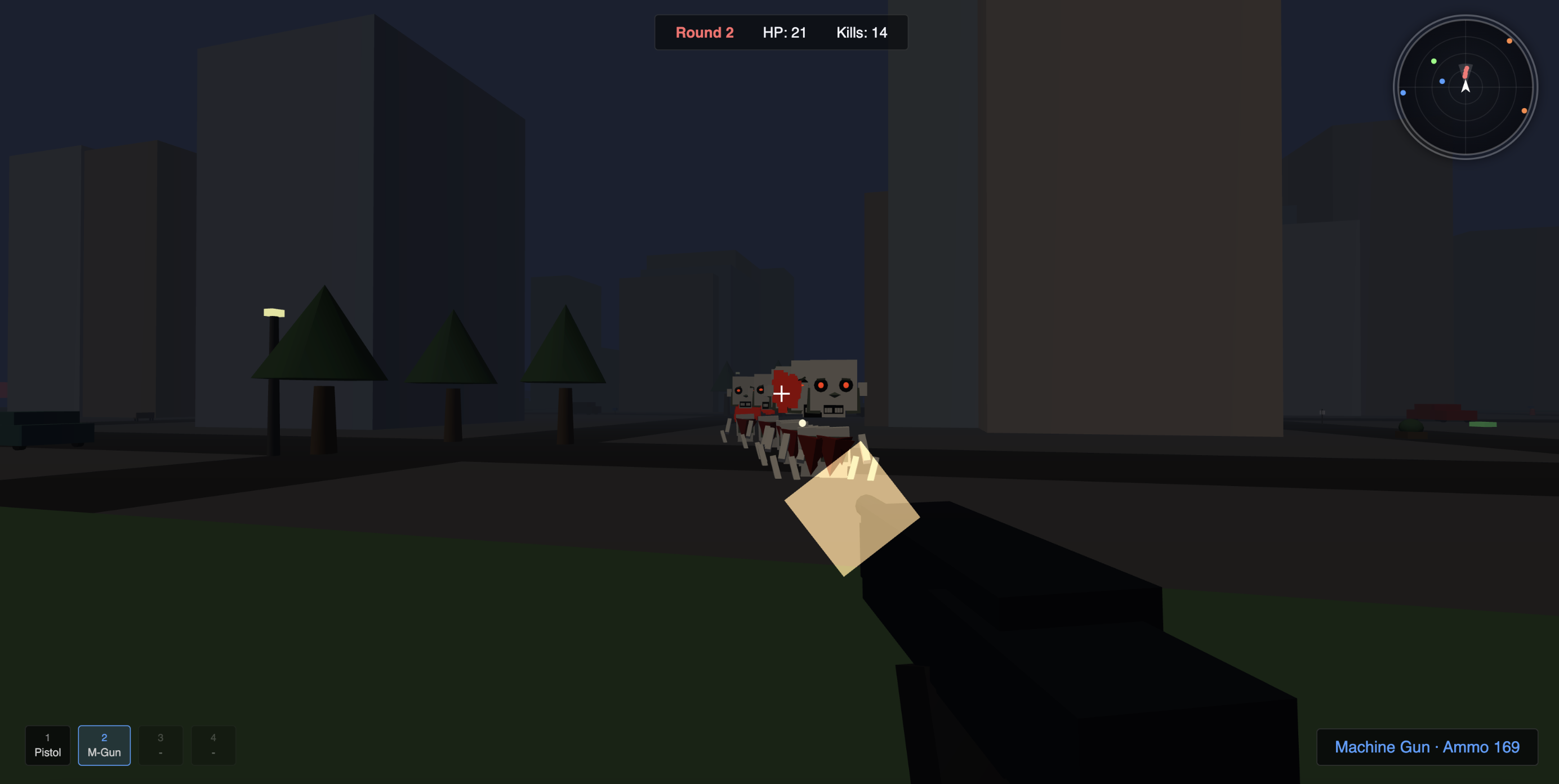 First-person view shooting zombies