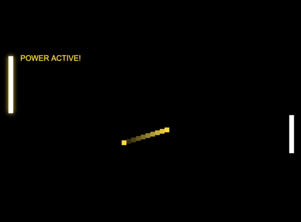 Retro Pong paddles and ball on a dark neon court